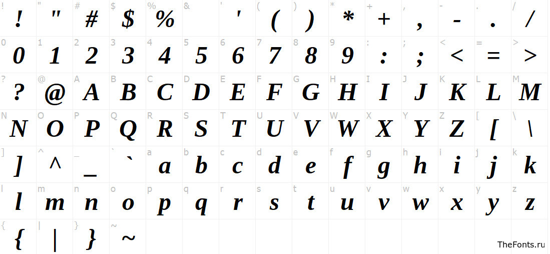 скачать шрифт Liberation Serif Bold Italic